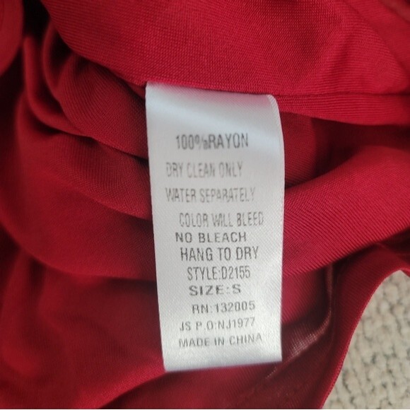 Entro Womens Burgundy Bohemian Long Bell Sleeve Dress with Crochet Accent Detail - Picture 16 of 16